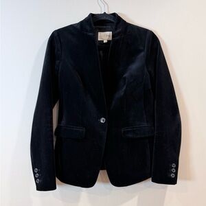 🔥Madison Jules Elegant Black Velvet Women's Blazer Size 0 EC🔥